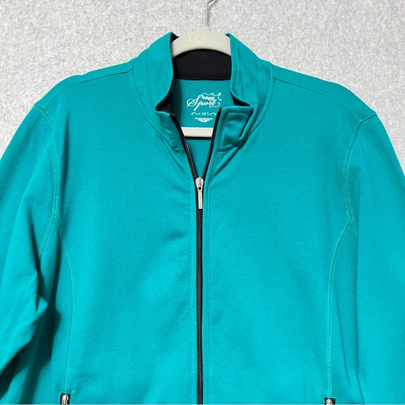 Style & Co. Sport Zip Up Sweatshirt Jacket NWT Size 1X Teal Green Athleisure - Picture 3 of 9
